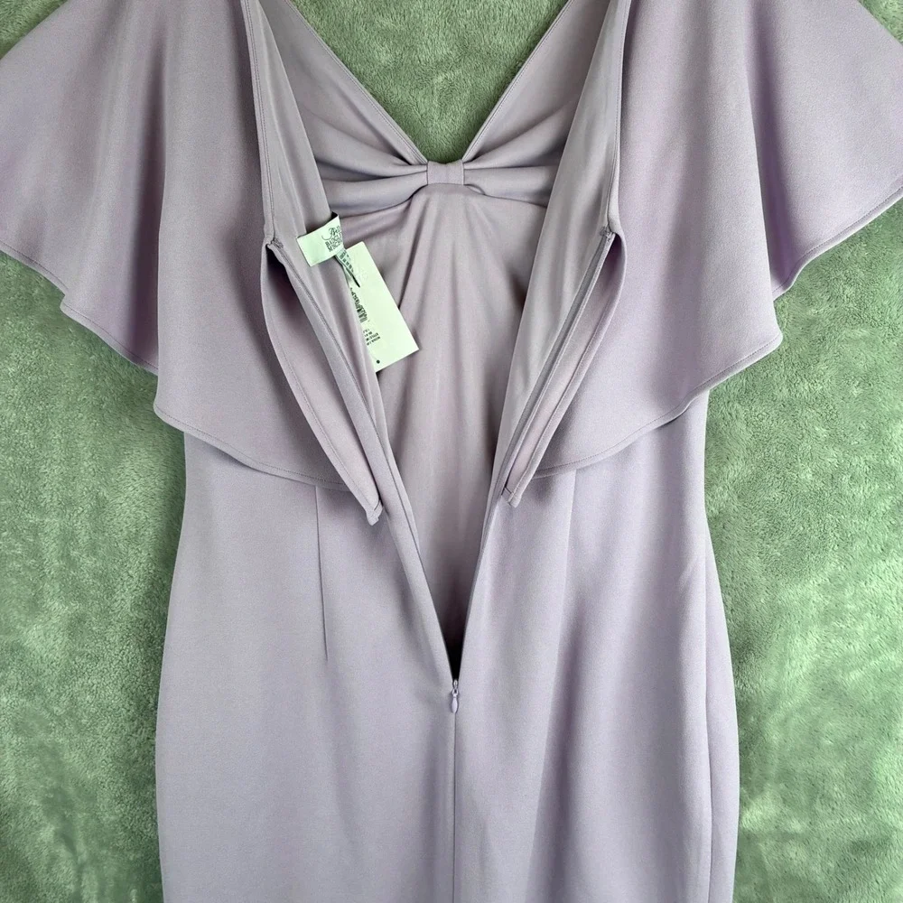 NWT Belle Badgley Mischka Dress Sheath Lilac Lavender Kentucky Derby Women 12 - Picture 4 of 12